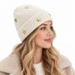 Star Stud Ribbed Knit Beanie Cuffed Winter Hat