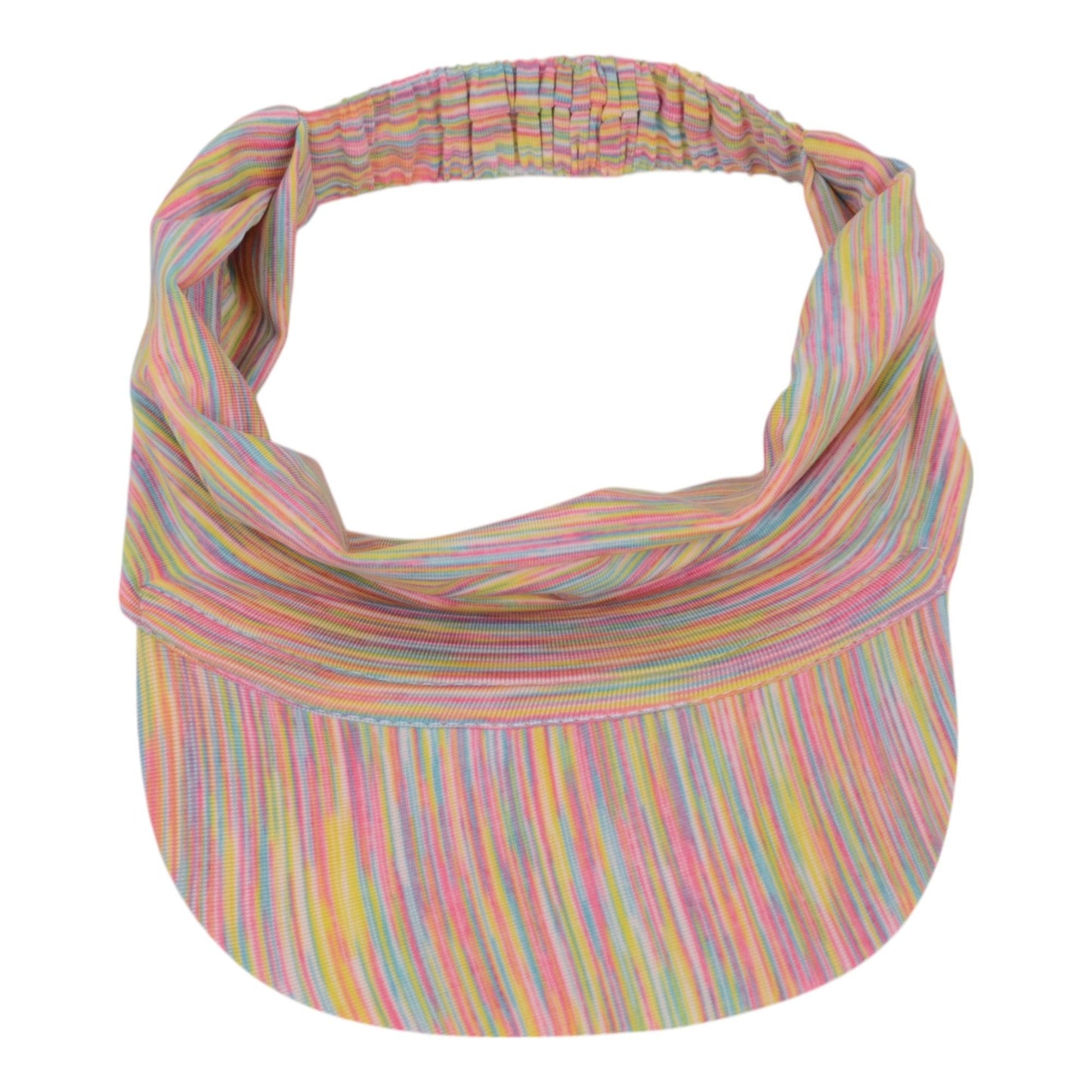 Stretchy UV Protection Sports Visor Hat Lightweight Rainbow Stripe Design for Hiking Beach Running Outdoor Travel