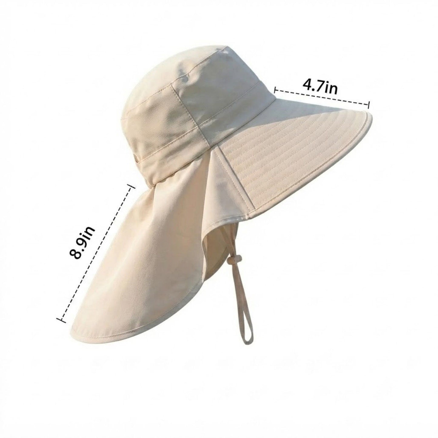 Wide Brim Sun Hat with Neck Flap Breathable Mesh Panel and Lightweight Outdoor Design