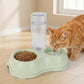 Plastic Double Pet Bowl with Gravity Water Bottle Feeder