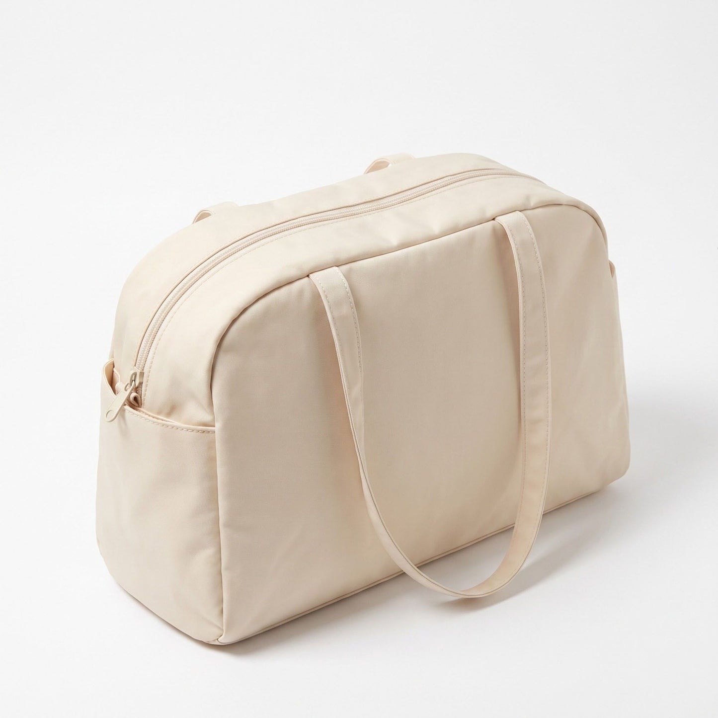 Lightweight Shoulder Tote Bag with Top Zipper and Exterior Side Pockets 12x8x3.5in