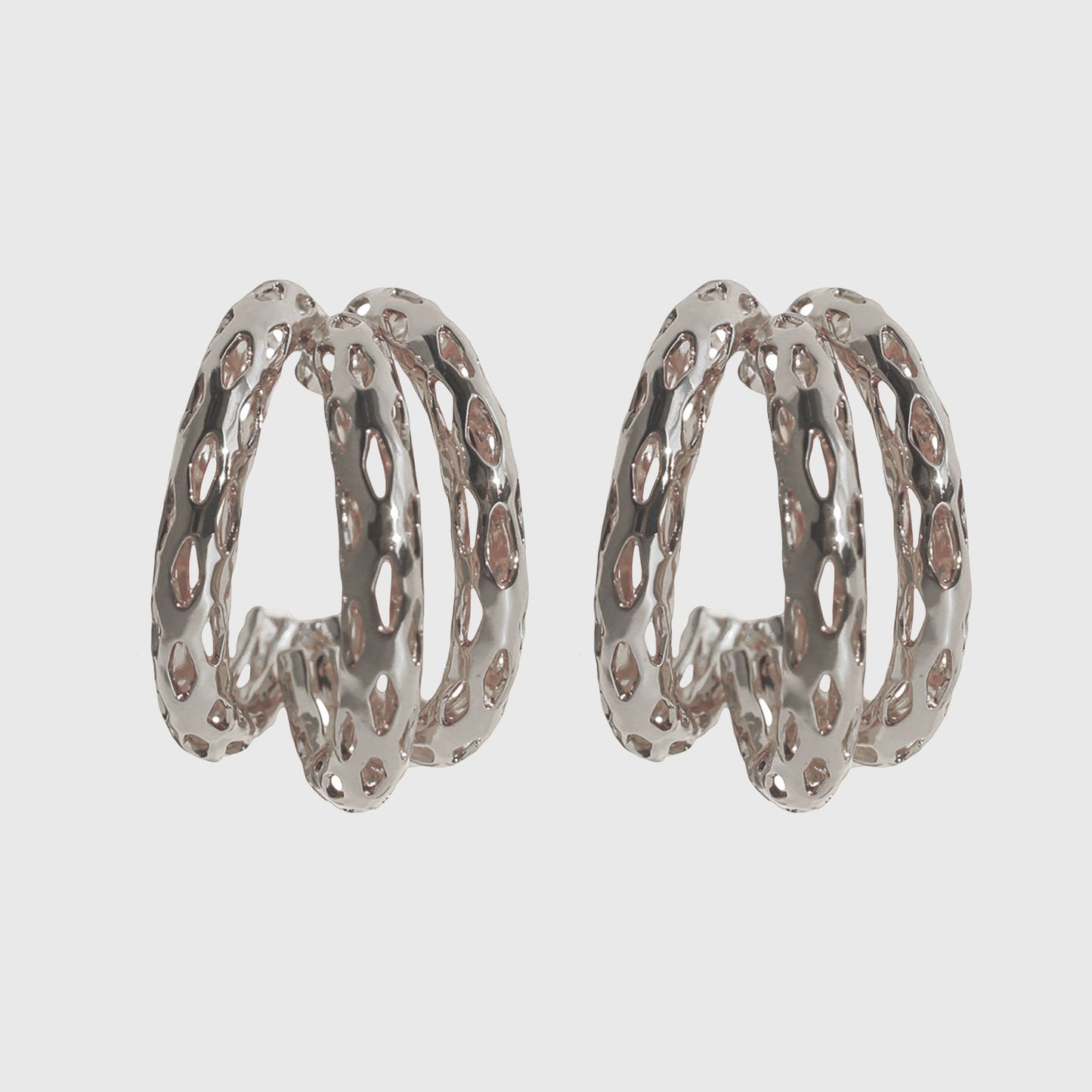 Hollow Out Hoop Earrings - 2.5cm Diameter Hoops