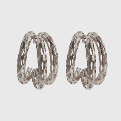 Hollow Out Hoop Earrings - 2.5cm Diameter Hoops