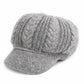 Cable Knit Brim Beanie Faux Fur Lined Warm Winter Hat