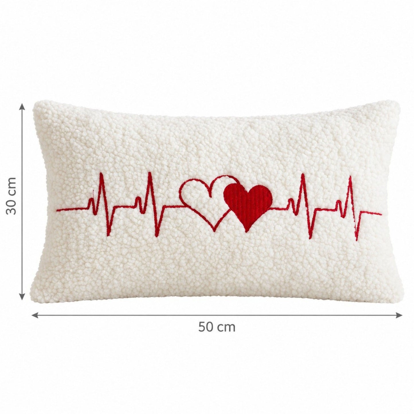 Heart Tufted Decorative Throw Pillow Cover 11.8 x 19.7 in (Single Piece)