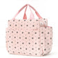 Corduroy Insulated Lunch Bag Large Capacity Floral Lunch Tote with Front and Side Pockets