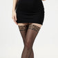 2pcs Women's Sheer Tights with Leopard Print Lace Trim and Stretch Mesh Fit