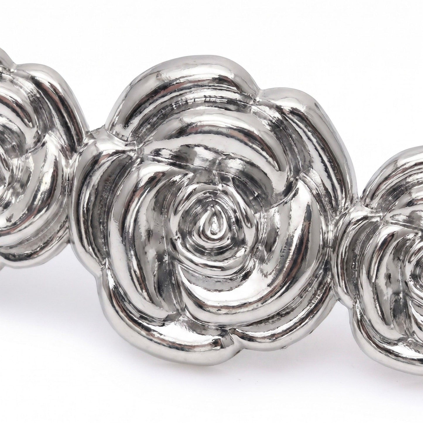 Triple Rose Thin Metal Waist Belt Adjustable Minimalist Floral Waist Jewelry 47.2in