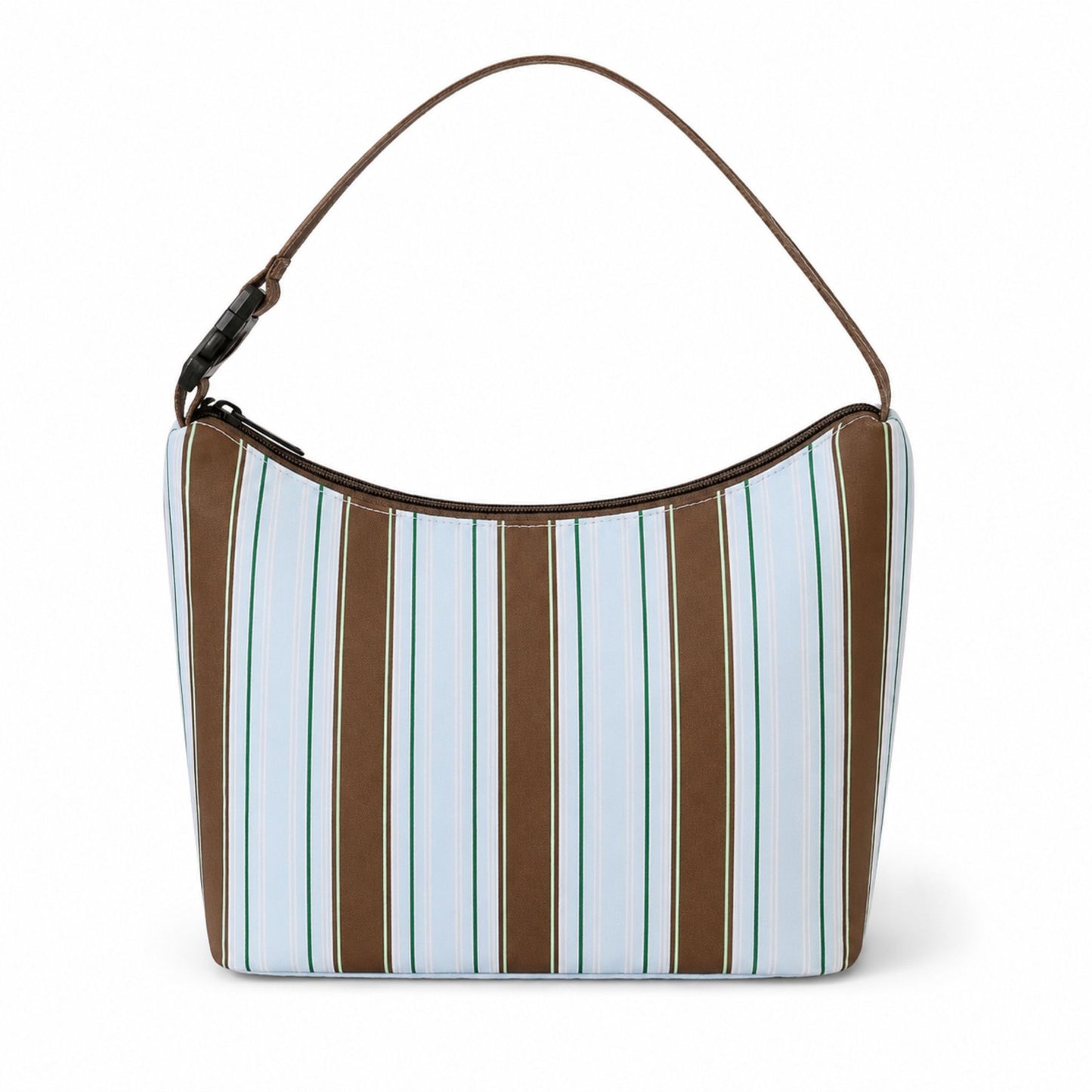 Striped Insulated Lunch Bag Large Capacity Lunch Tote with Shoulder Strap for Work School