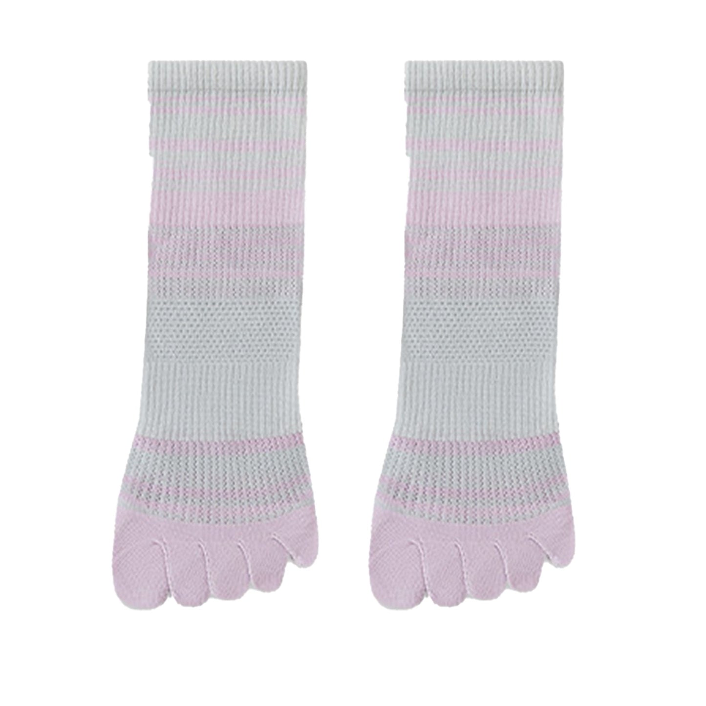 2 Pairs Women's Breathable Five-Toe Socks with Arch Support and Anti-Odor Lycra Stretch for Casual or Active Wear