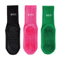 3 Pair Combo Sale Anti Slip Crew Socks with Grip Soles and Ribbed Cuffs in Multiple Color Options