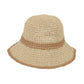 Packable Crochet Straw Bucket Hat with Two-Tone Design Lightweight Summer Sun Hat for Beach Travel Hiking Outdoor Use
