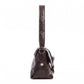 Distressed-Look Flap Shoulder Bag with Metal Clasp