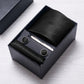 Men's Diamond Grid Pattern Tie Gift Set Necktie Pocket Square Cufflinks Tie Clip Formal Accessory Set