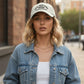 Cotton Baseball Cap with Embroidered Lettering Adjustable Strap Back