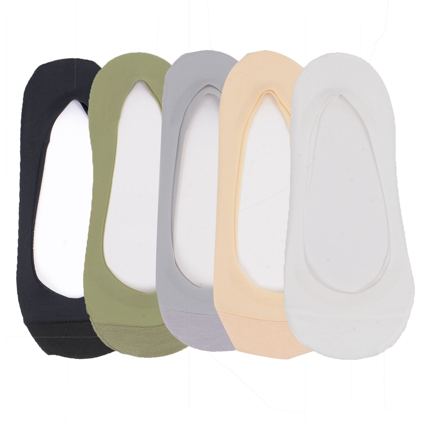 5 Pairs Women Low Cut Invisible Liner Socks Soft Stretch Mesh Top with Reinforced Toe and Moisture-Wicking Terry Cotton Sole