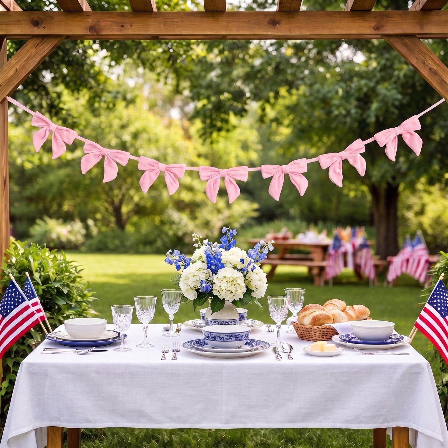 Decorative Bow Garland for Parties and Holiday Decor