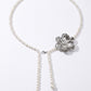Single Textured Floral Plastic Pearl Waist Chain Adjustable Vintage Statement Waist Jewelry 43.3in