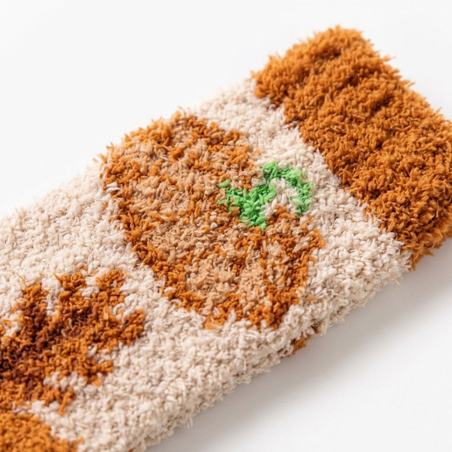 Fuzzy Pumpkin Crew Socks 2 Pair US 5-10.5