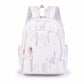 Quilted Backpack with Embroidered Pattern and Multiple Pockets
