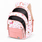 Dog Print School Backpack with Multiple Zip Pockets