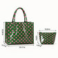 Polka Dot Tote Bag with Matching Cosmetic Pouch Set