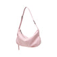 Slouchy Leather Shoulder Bag with Adjustable Strap Soft Crescent Silhouette and Zip Closure