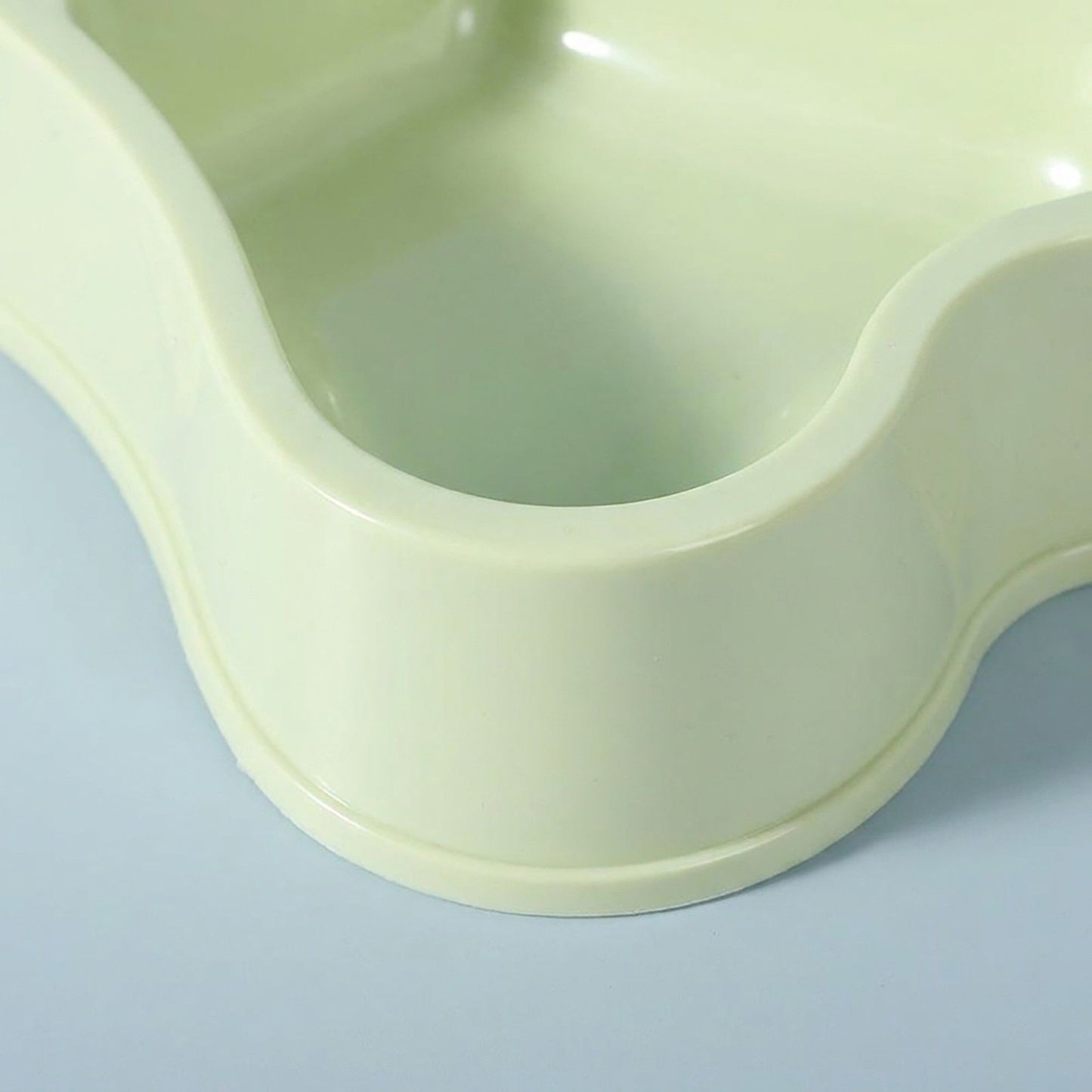 Plastic Bone Shaped Double Pet Bowl for Food and Water