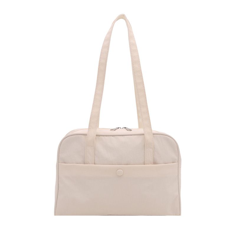 Women's Quilted Shoulder Tote Bag with Front Pocket and Zipper Closure