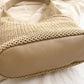 Woven Shoulder Hobo Bag with Faux Leather Trim Soft Knit Slouchy Handbag Casual Everyday Tote