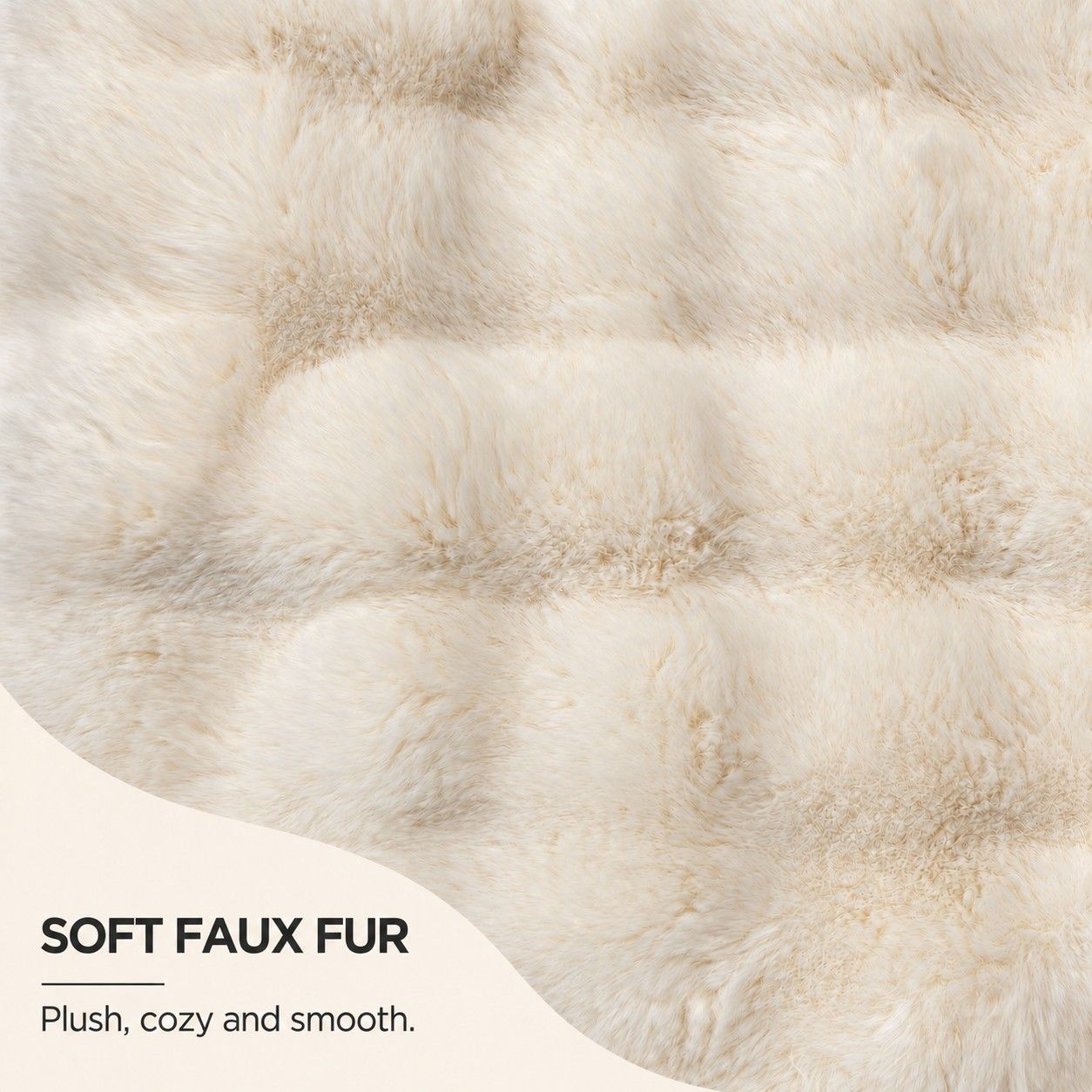 Double Sided Plush Faux Fur Throw Pillow Cover 18 x 18 Inch Bubble Texture