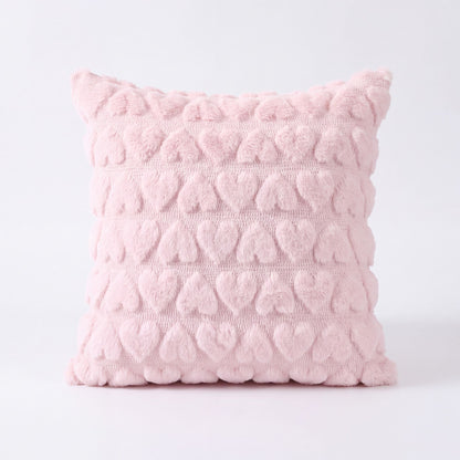 Plush Heart Textured Throw Pillow Cover Soft Fuzzy Decorative Cushion Cover for Sofa Bed Chair