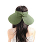 Women's Wide Brim Visor Hat with Bow Detail Adjustable Velcro Closure for Beach or Outdoor Protection