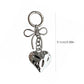 2 Pack Metal Heart Keychain with Bow Accent Clip and Polished Bag Charm Pendant