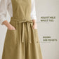 Water Resistant Cross Back Apron with Pockets and Waist Tie