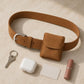 Faux Suede Waist Belt Bag with Mini Flap Pouch and Adjustable Buckle Strap