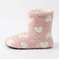 Fuzzy Heart Slipper Boots