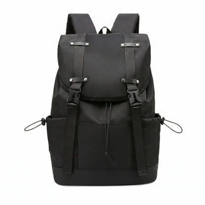 Large Flap Backpack with Drawstring Closure Buckle Straps Side Pockets and Padded Shoulder Straps