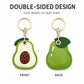 Double-Sided Fruit Bag Charm Keychain with Stitched Detail and Gold-Tone Ring