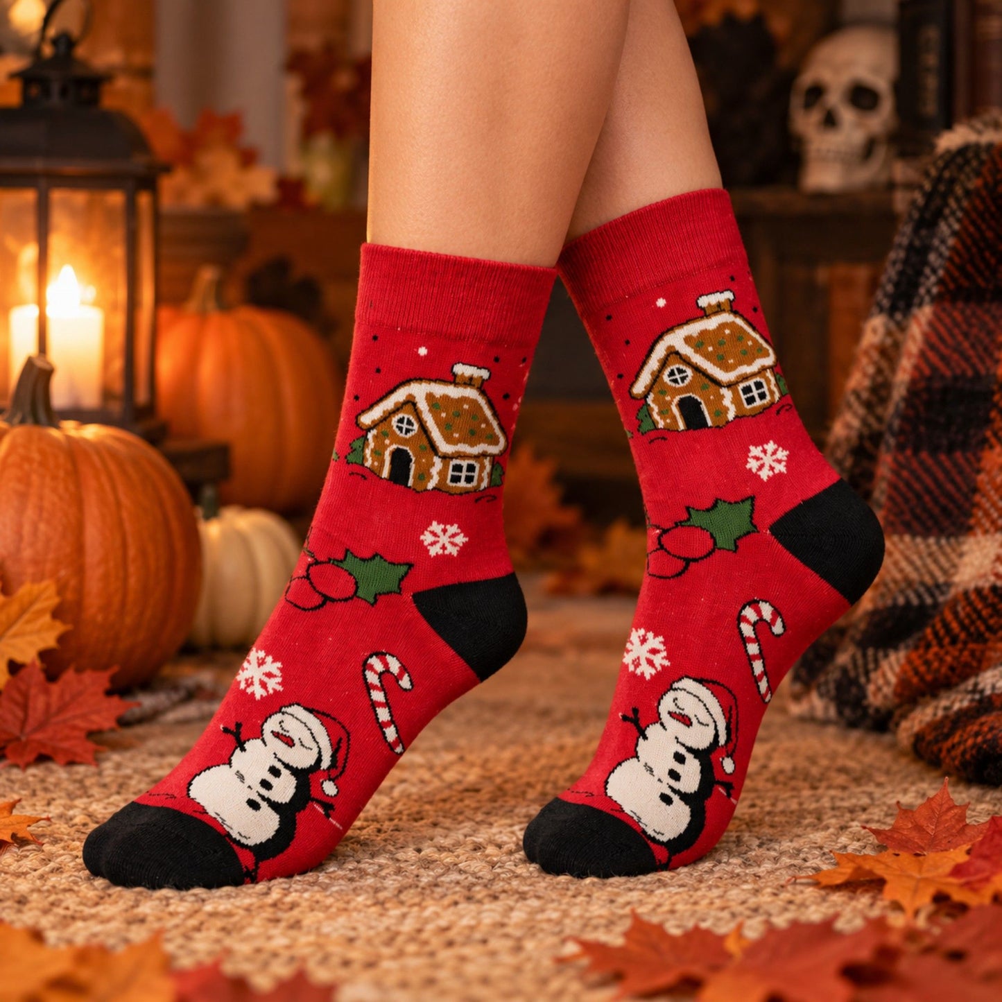 Holiday Novelty Crew Socks 3 Pair Pack Festive Patterns