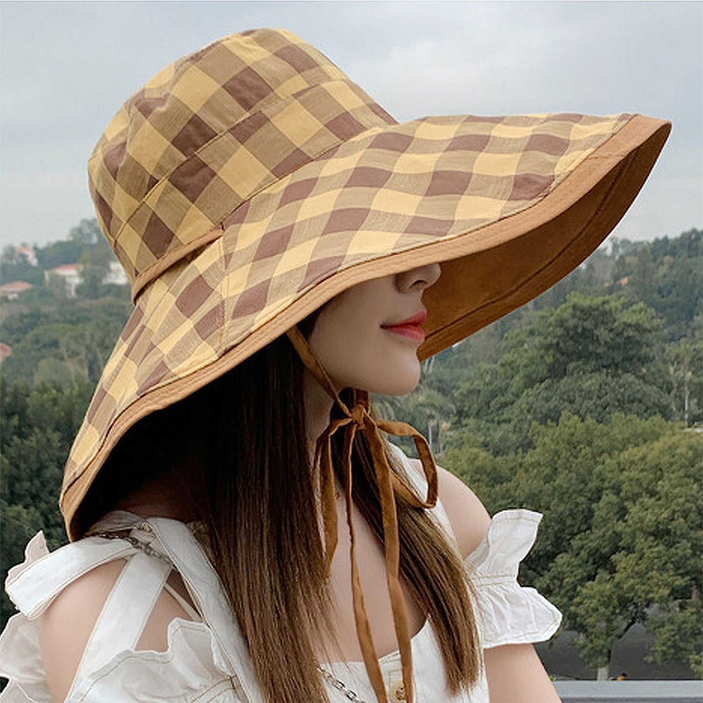 Women's Double-Sided Reversible Wide-Brim Sun Hat