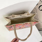 Canvas Tote Bag with Colorful Bow Print - Lightweight Shopping Handbag