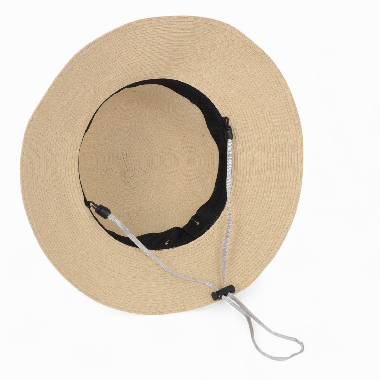 Women's Woven Floppy Sun Hat with Wide Ribbon Knot Detail and Curved Brim