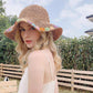 Crochet Bucket Sun Hat with Floral Applique Trim and Soft Brim Design