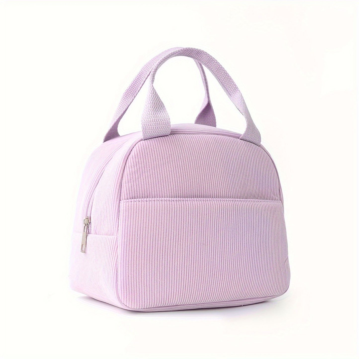 Insulated Corduroy Lunch Bag with Handle