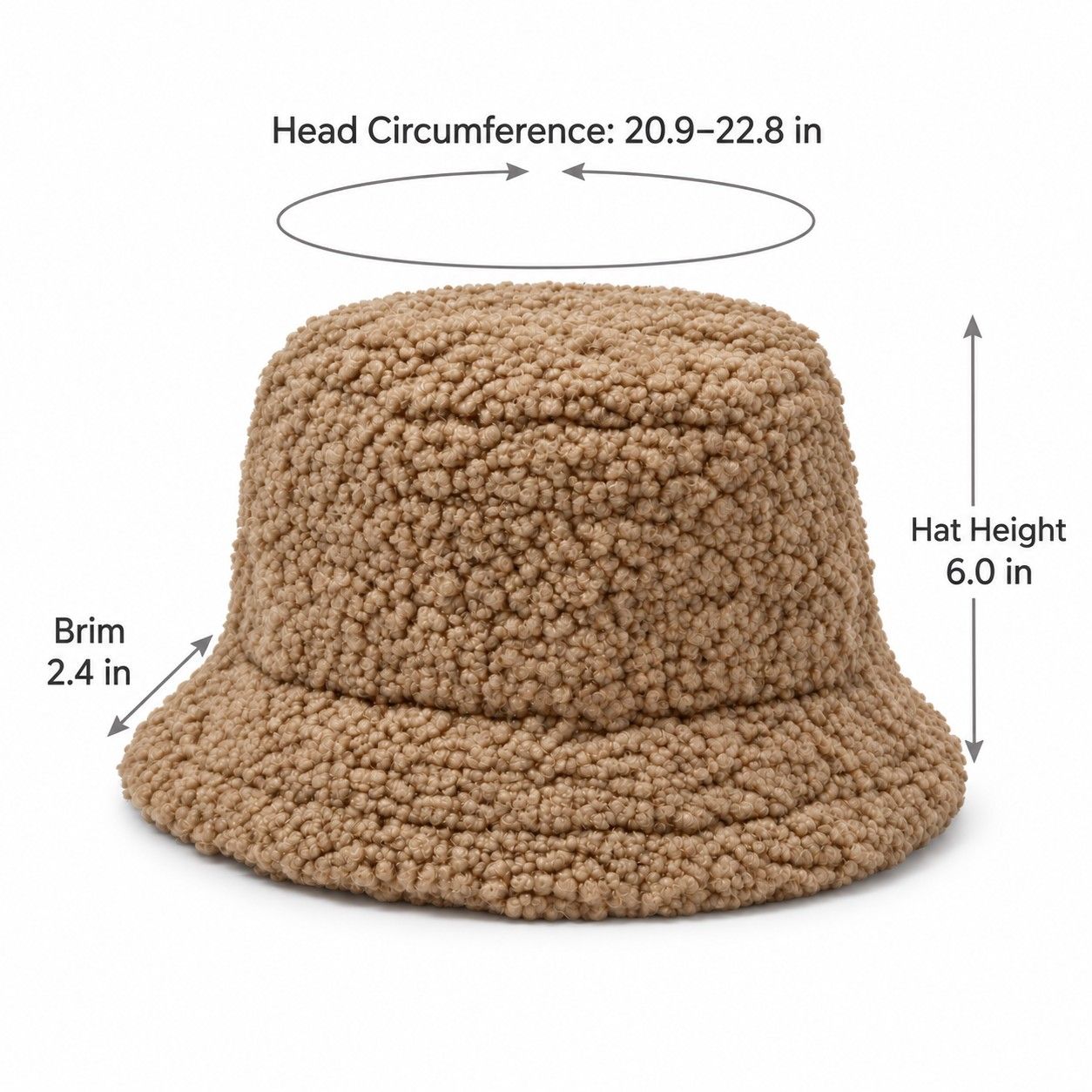 Textured Bucket Hat with Soft Polyester Fabric and Lined Interior
