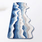 Abstract Ocean Wave Plush Bathroom Mat with Irregular Scalloped Edge