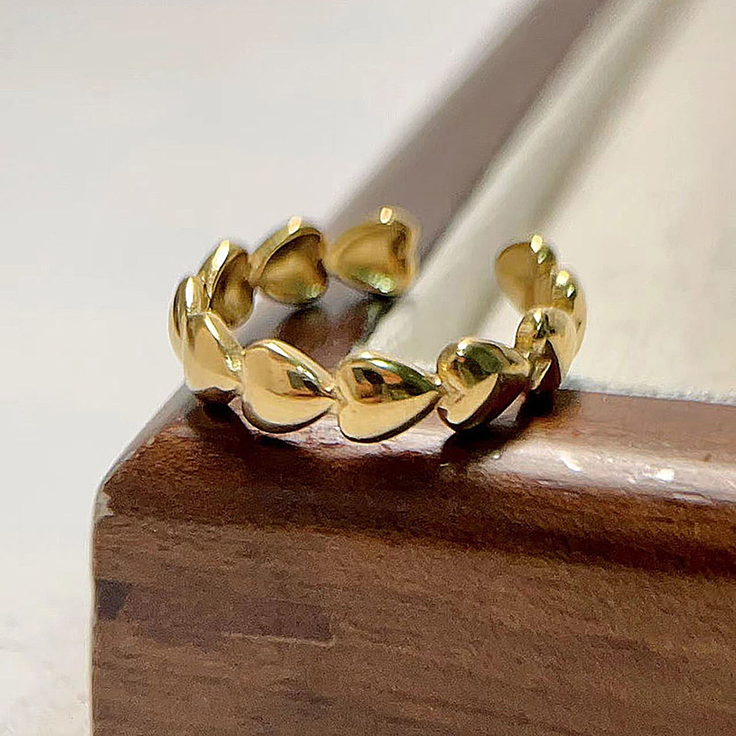 Women's Dainty Stackable Heart-Shaped Statement Ring for Daily & Romantic Styling