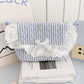 Cotton Crossbody Bag with Zipper Closure and Interior Pocket