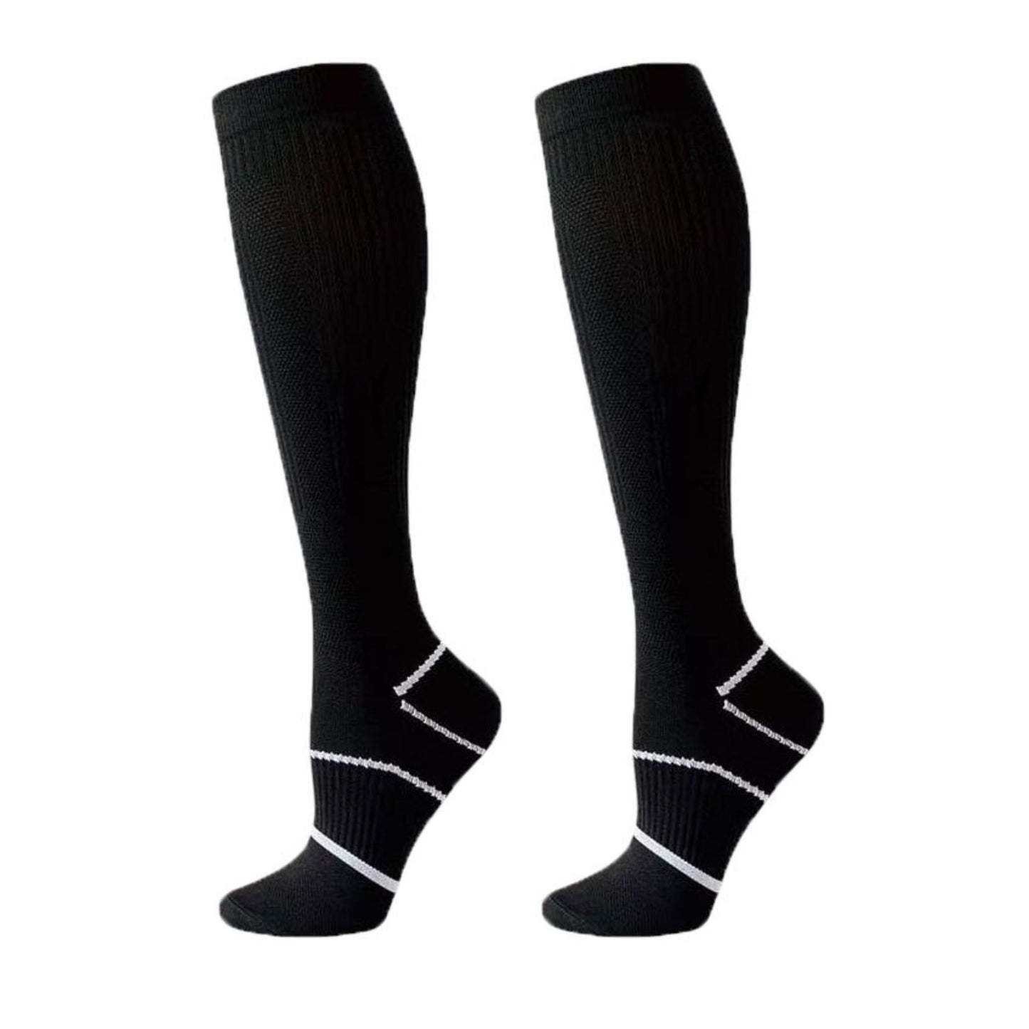 Knee High Compression Socks with Arch Support and Stretch Fit for Running and Recovery 2-Pack